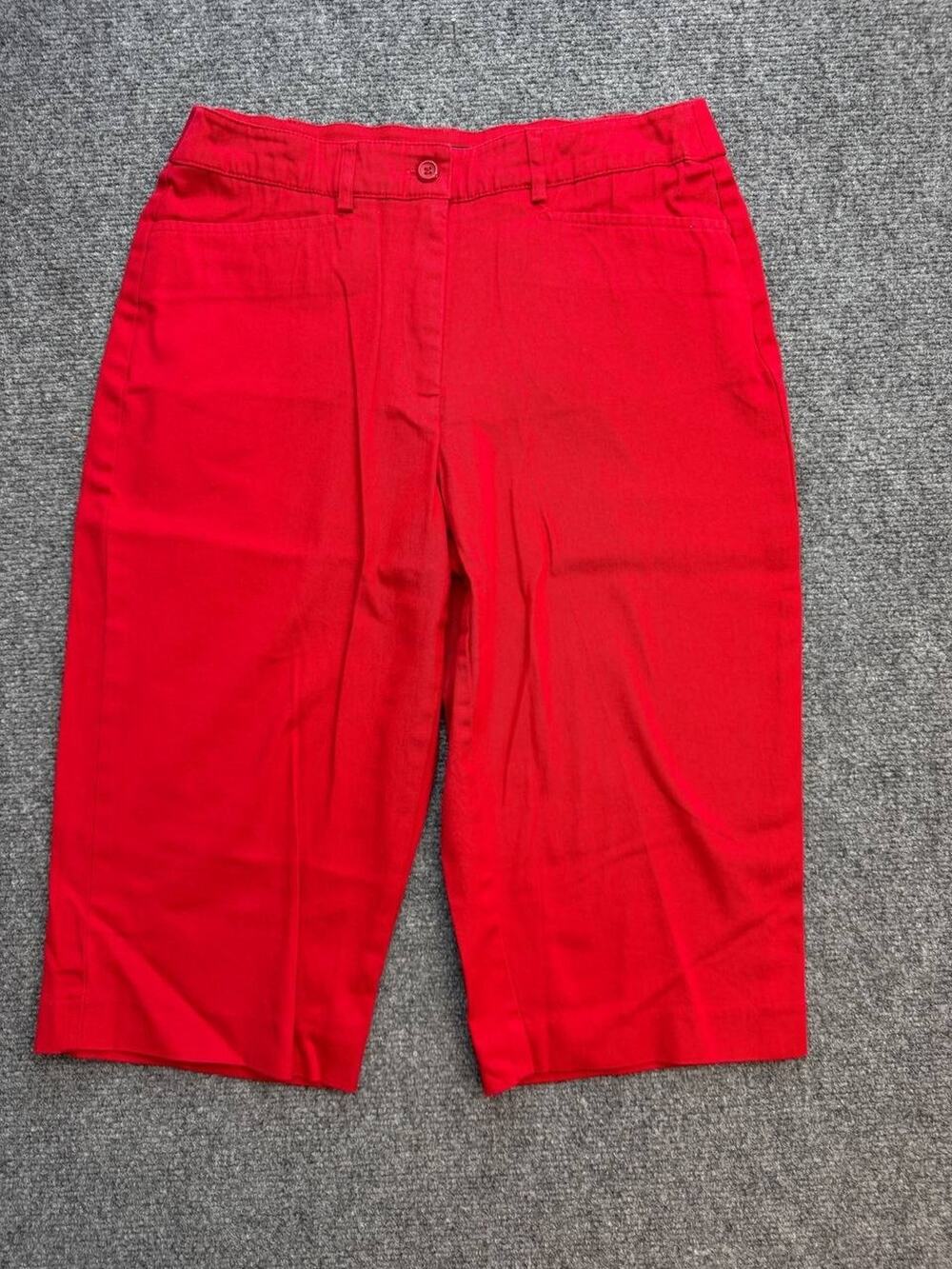 Bay Studio Petite Women’s 6P Red Cotton Stretch Bermuda Walking Shorts
